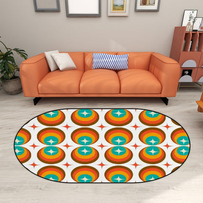 Kate McEnroe New York Mid Mod Retro Orbs Oval Rug, Mid Century Modern Geometric Space Age Floor Mat, 60s Kitsch Atomic Starburst Area RugRugsVIIHFh5Hql