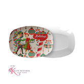 Kate McEnroe New York Mid Mod Retro Vintage 50s Happy Holidays Hostess Platter, MCM Party ServewareServing PlattersHHPL - 01