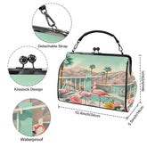 Kate McEnroe New York Mid Mod Swanky Palm Springs Flamingo Kisslock PurseCrossbody BagsD3266998