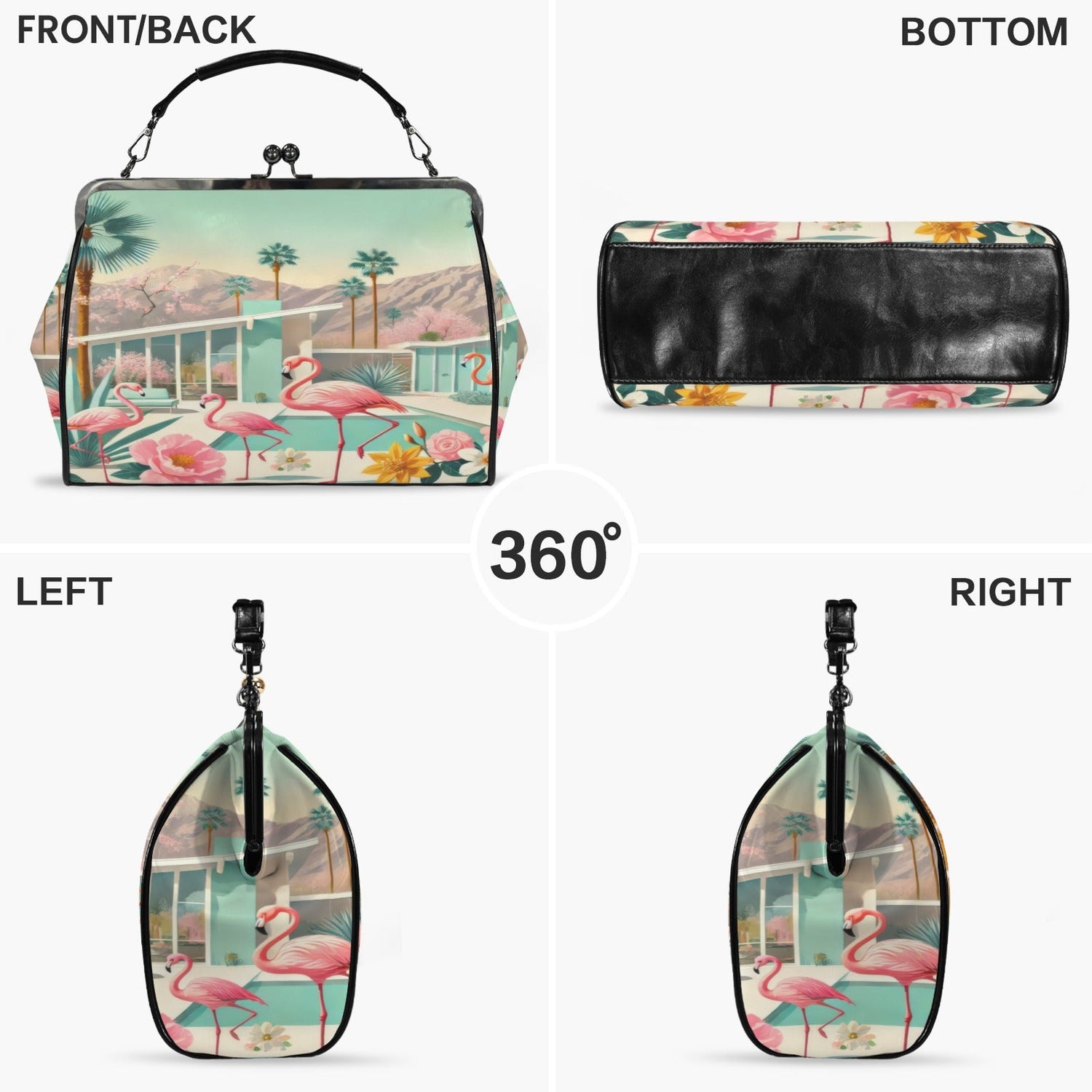 Kate McEnroe New York Mid Mod Swanky Palm Springs Flamingo Kisslock PurseCrossbody BagsD3266998