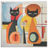 teelaunch Mid Modernist Bauhaus Cat Family Minimalist Wall Art Wall Art