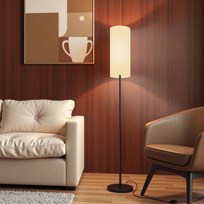 Kate McEnroe New York Minimalist White Linen Slim Cylinder Lamp Shade, Modern Lighting for Contemporary DecorLamp ShadesKpxLOGXk0K