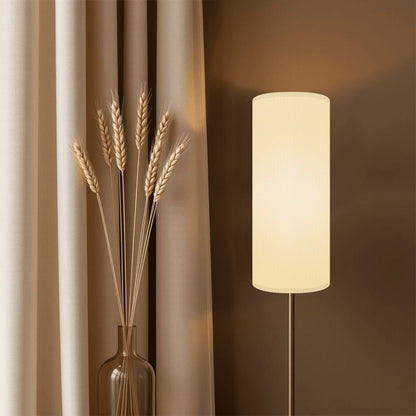 Kate McEnroe New York Minimalist White Linen Slim Cylinder Lamp Shade, Modern Lighting for Contemporary DecorLamp ShadesKpxLOGXk0K