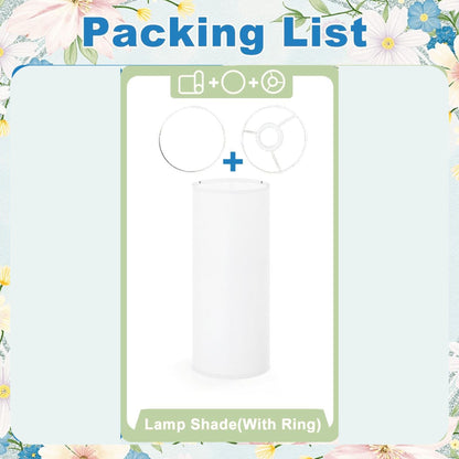 Kate McEnroe New York Minimalist White Linen Slim Cylinder Lamp Shade, Modern Lighting for Contemporary DecorLamp ShadesKpxLOGXk0K