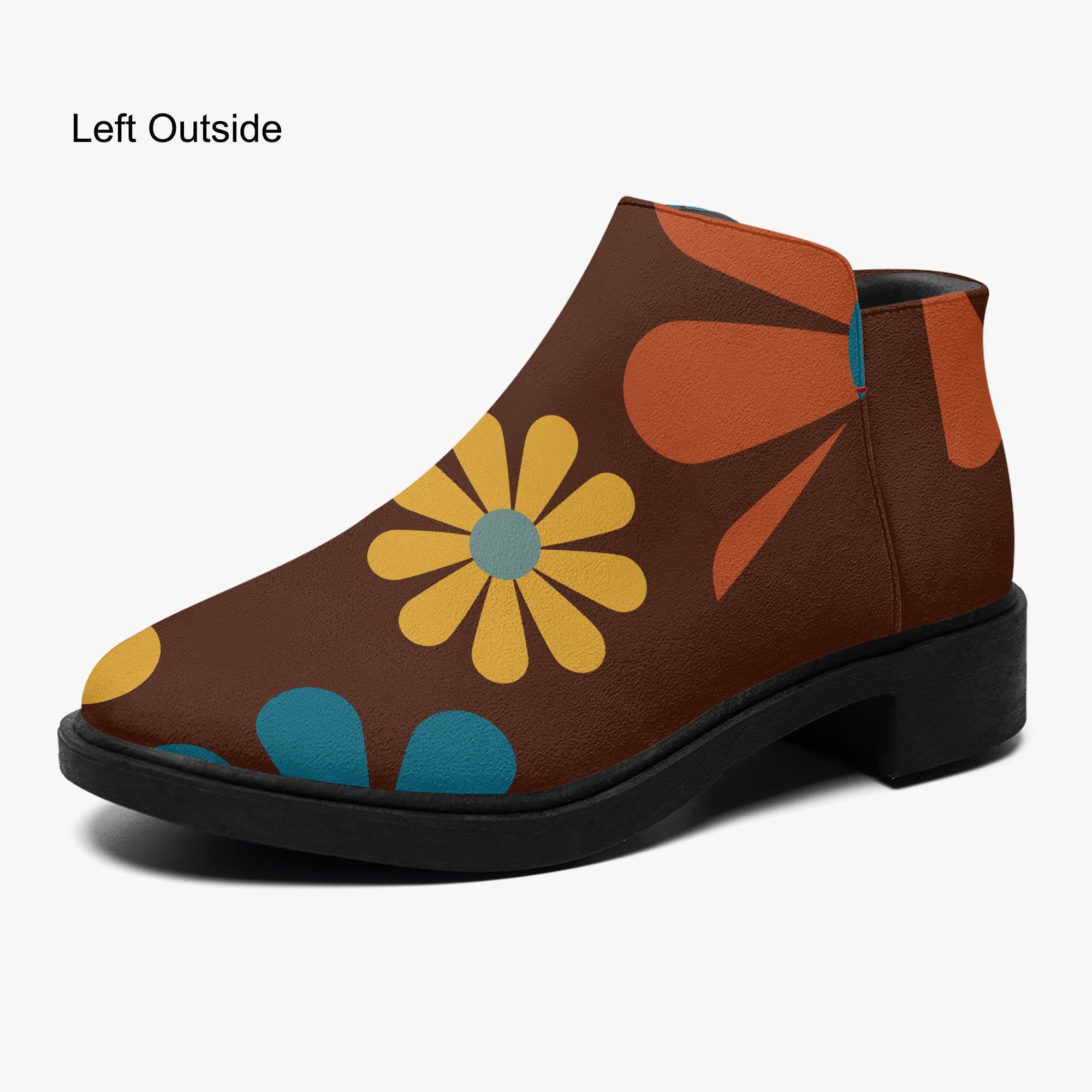 Kate McEnroe New York Mod Daisy Ankle Boots, Retro 70s MCM Floral Women&