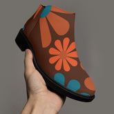 Kate McEnroe New York Mod Daisy Ankle Boots, Retro 70s MCM Floral Women&