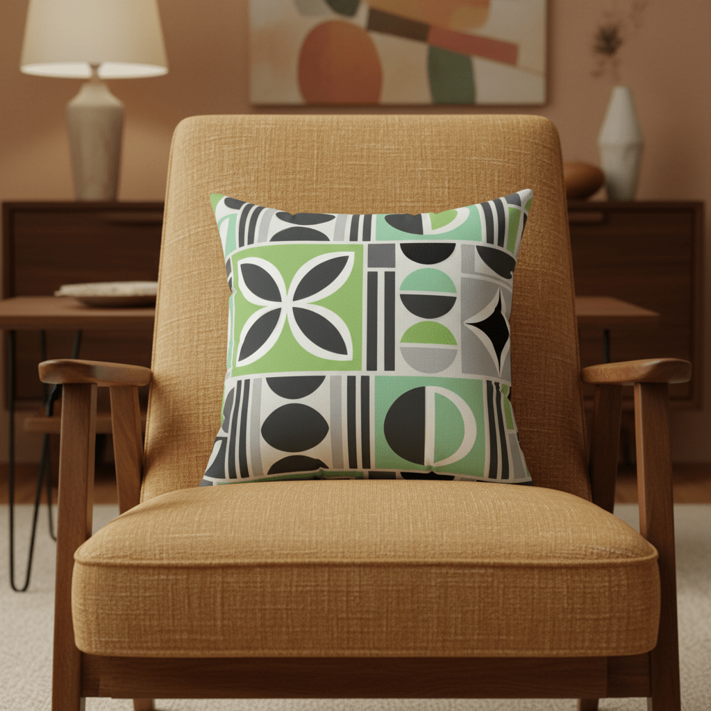 Kate McEnroe New York Mod Geometric Mid Century Modern Retro Throw PillowThrow Pillows32859352762047567698