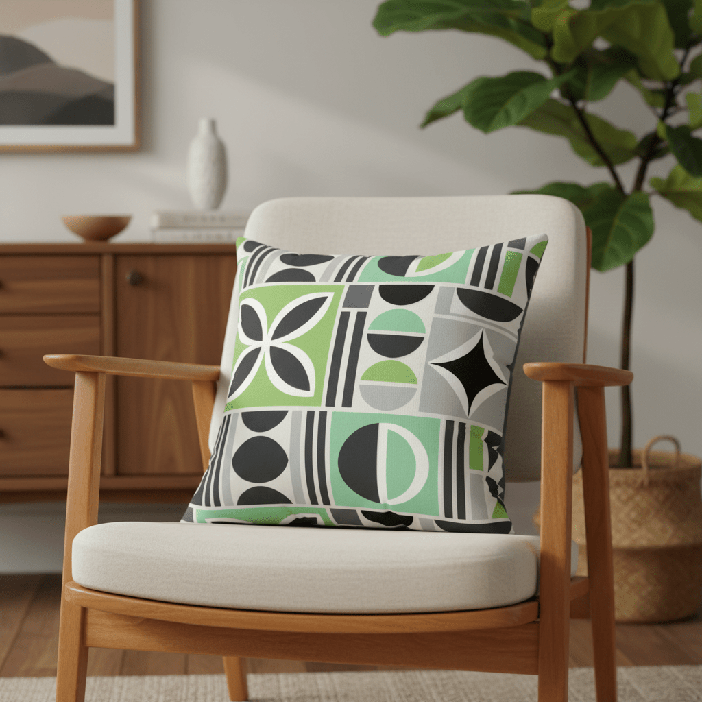 Kate McEnroe New York Mod Geometric Mid Century Modern Retro Throw PillowThrow Pillows32859352762047567698