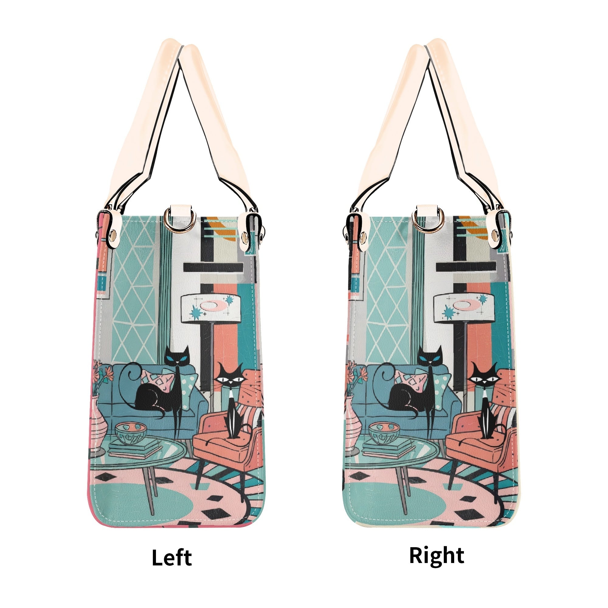 Kate McEnroe New York Mod Lounge Atomic Kitsch Cat Satchel, Retro Mid Century Modern Sputnik HandbagHandbagsYP63800N - 1