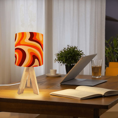 Kate McEnroe New York Mod Psychedelic Tripod Table Lamp, Retro 70s Swirl Lighting, Mid Century Modern Accent LightTable Lampsc7mqKW8xxb