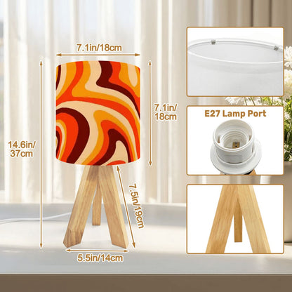 Kate McEnroe New York Mod Psychedelic Tripod Table Lamp, Retro 70s Swirl Lighting, Mid Century Modern Accent LightTable Lampsc7mqKW8xxb