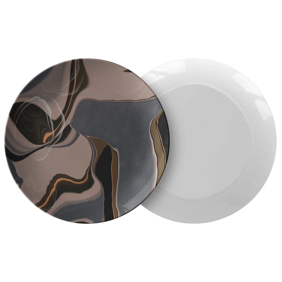 Kate McEnroe New York Modern Contemporary Marble Print Dinner PlatesPlatesP20 - MAR - NAV - 76S