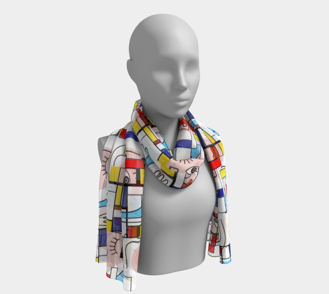 Kate McEnroe New York Mondrian Boho Evil Eye Patchwork Silk Habotai Long ScarfScarves6672580|silk - habotai|10x45