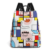 Kate McEnroe New York Mondrian Boho Patchwork Backpack Geometric Abstract DaypackBackpacksW06ROM1W-1