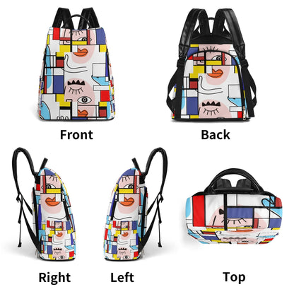 Kate McEnroe New York Mondrian Boho Patchwork Backpack Geometric Abstract DaypackBackpacksW06ROM1W-1