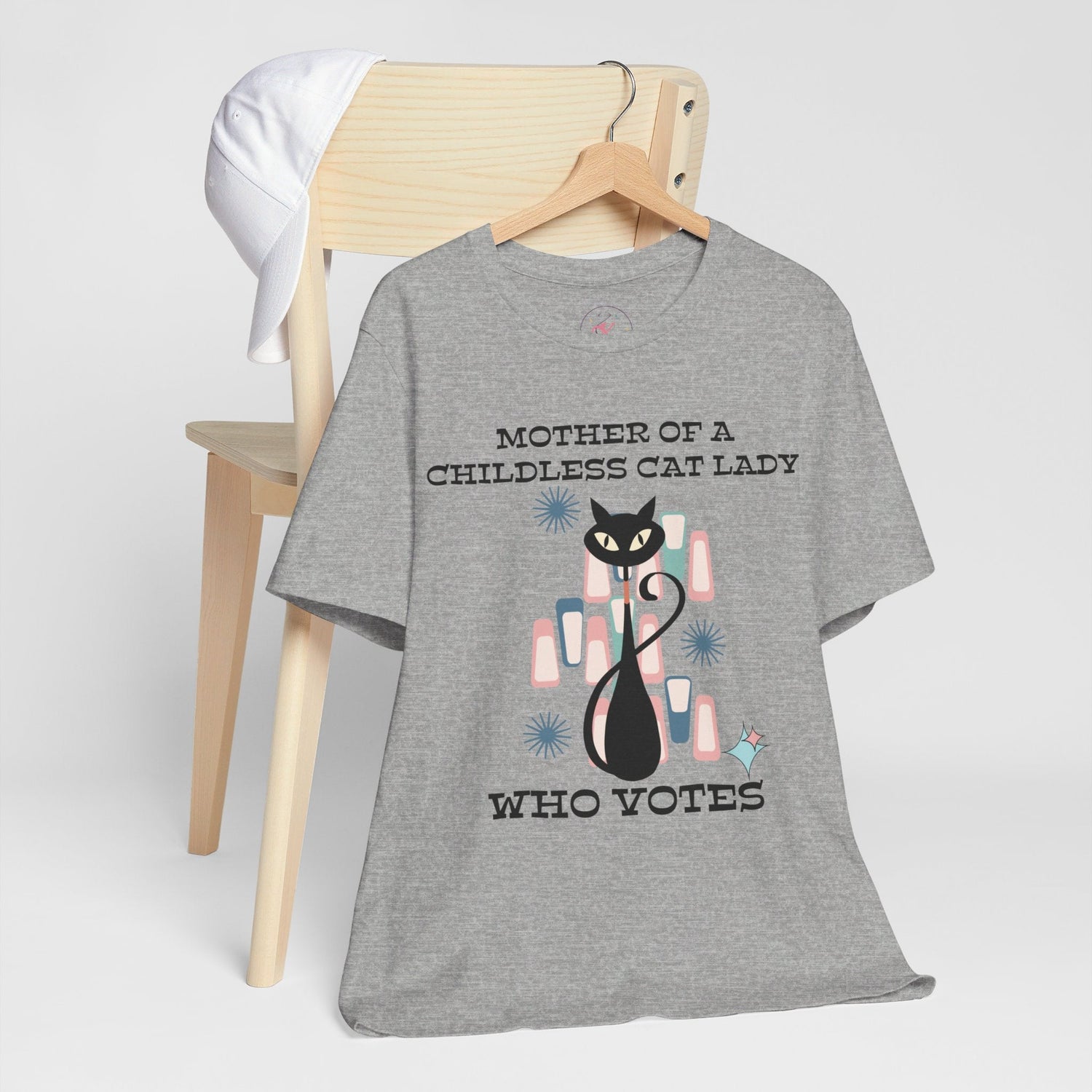 Kate McEnroe New York Mother Of A Childless Cat Lady Who Votes T - Shirt, Retro Atomic Kitschy Cat TeeT - Shirts22944790013875983032