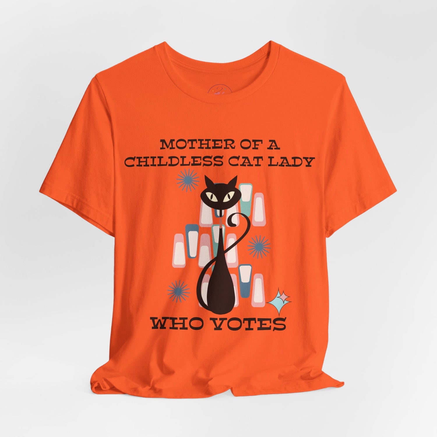 Kate McEnroe New York Mother Of A Childless Cat Lady Who Votes T - Shirt, Retro Atomic Kitschy Cat TeeT - Shirts24151941105014726835