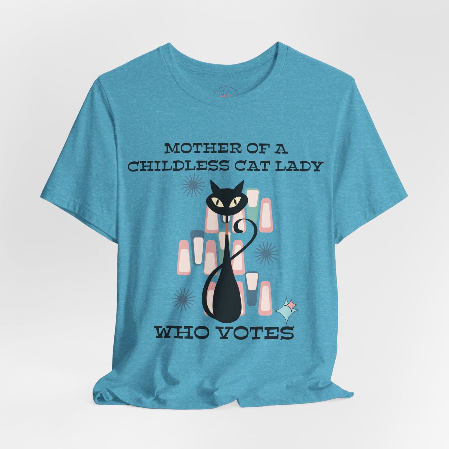 Kate McEnroe New York Mother Of A Childless Cat Lady Who Votes T - Shirt, Retro Atomic Kitschy Cat TeeT - Shirts24151941105014726835