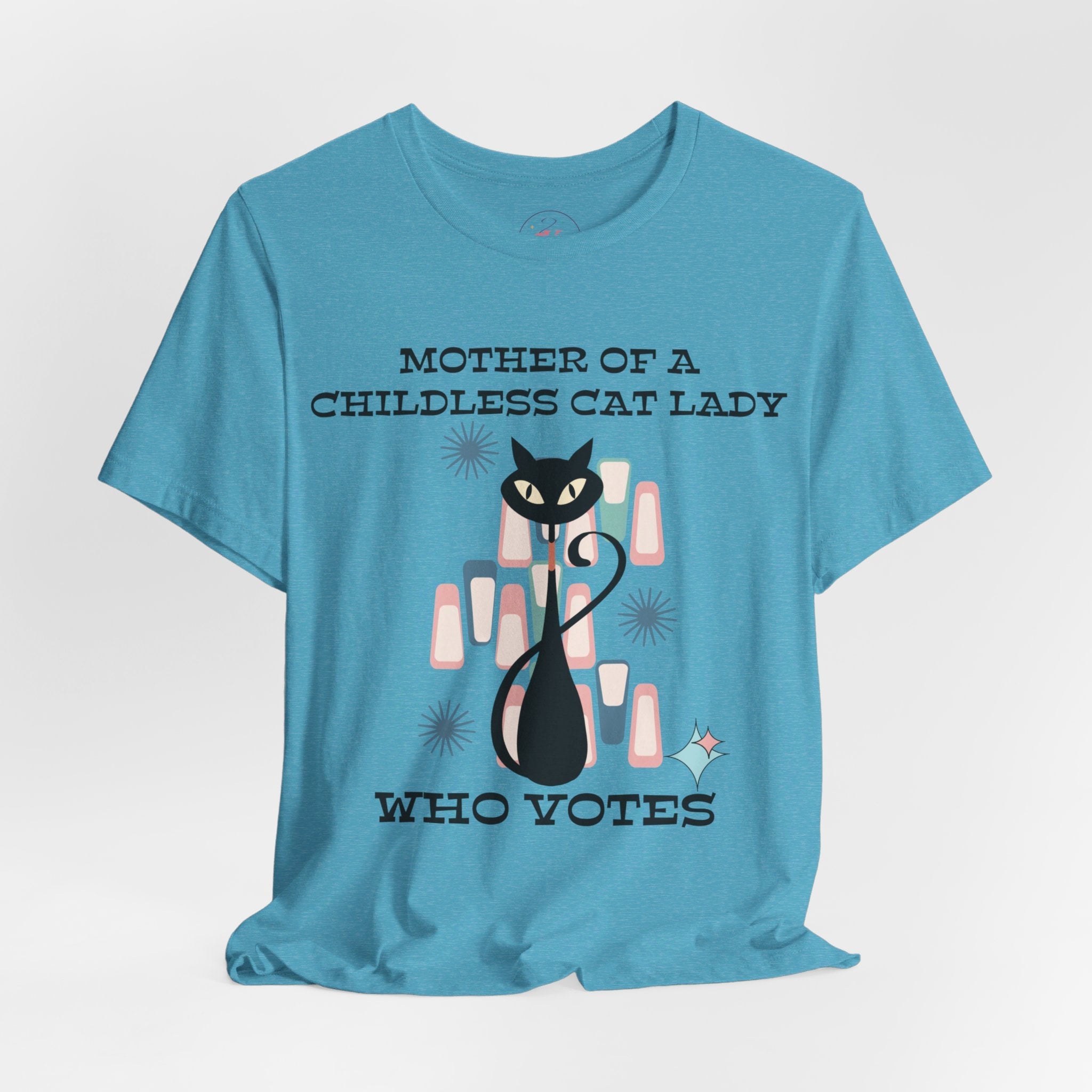 Kate McEnroe New York Mother Of A Childless Cat Lady Who Votes T - Shirt, Retro Atomic Kitschy Cat TeeT - Shirts24151941105014726835