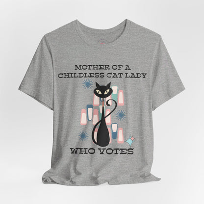 Kate McEnroe New York Mother Of A Childless Cat Lady Who Votes T - Shirt, Retro Atomic Kitschy Cat TeeT - Shirts27339274571039936500