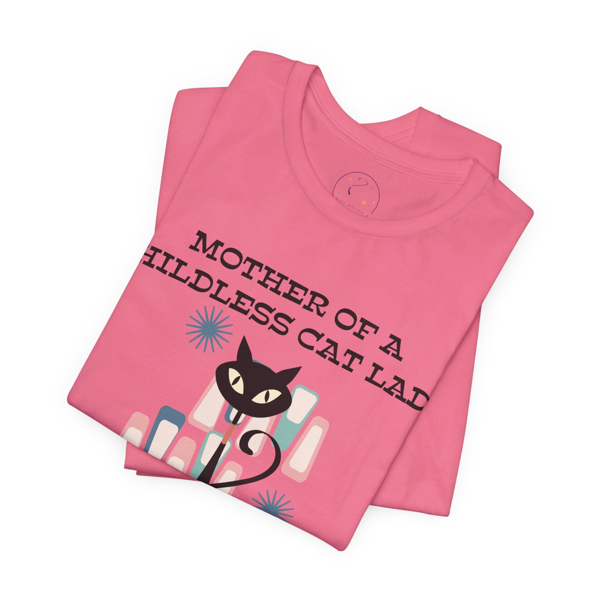 Kate McEnroe New York Mother Of A Childless Cat Lady Who Votes T - Shirt, Retro Atomic Kitschy Cat TeeT - Shirts27339274571039936500