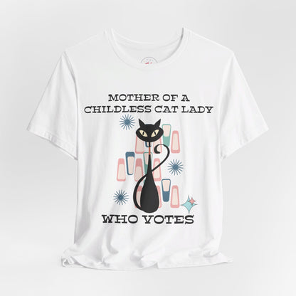 Kate McEnroe New York Mother Of A Childless Cat Lady Who Votes T - Shirt, Retro Atomic Kitschy Cat TeeT - Shirts27339274571039936500