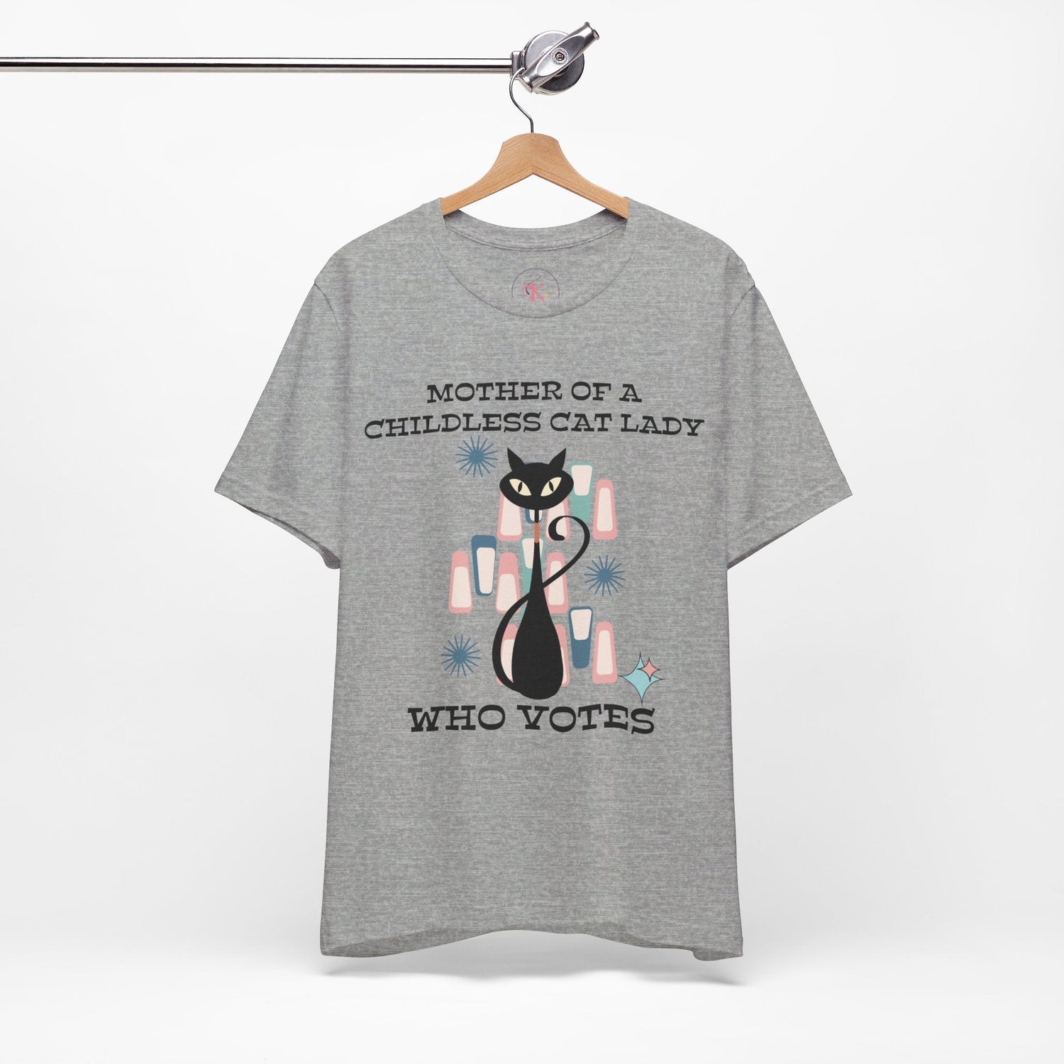 Kate McEnroe New York Mother Of A Childless Cat Lady Who Votes T - Shirt, Retro Atomic Kitschy Cat TeeT - Shirts27339274571039936500