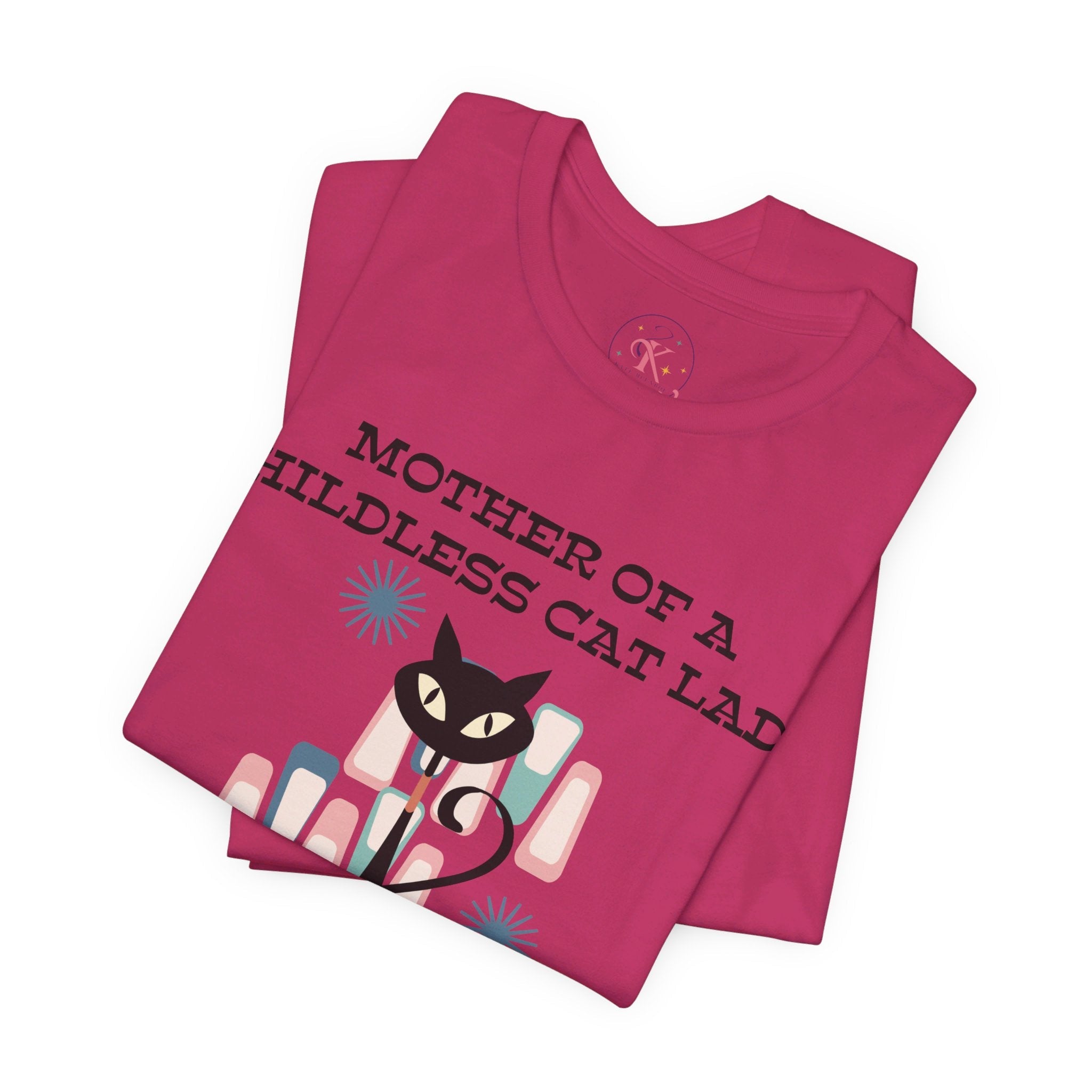 Kate McEnroe New York Mother Of A Childless Cat Lady Who Votes T - Shirt, Retro Atomic Kitschy Cat TeeT - Shirts27339274571039936500