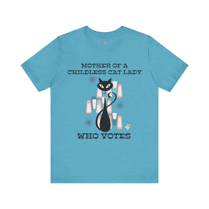 Kate McEnroe New York Mother Of A Childless Cat Lady Who Votes T - Shirt, Retro Atomic Kitschy Cat TeeT - Shirts27339274571039936500