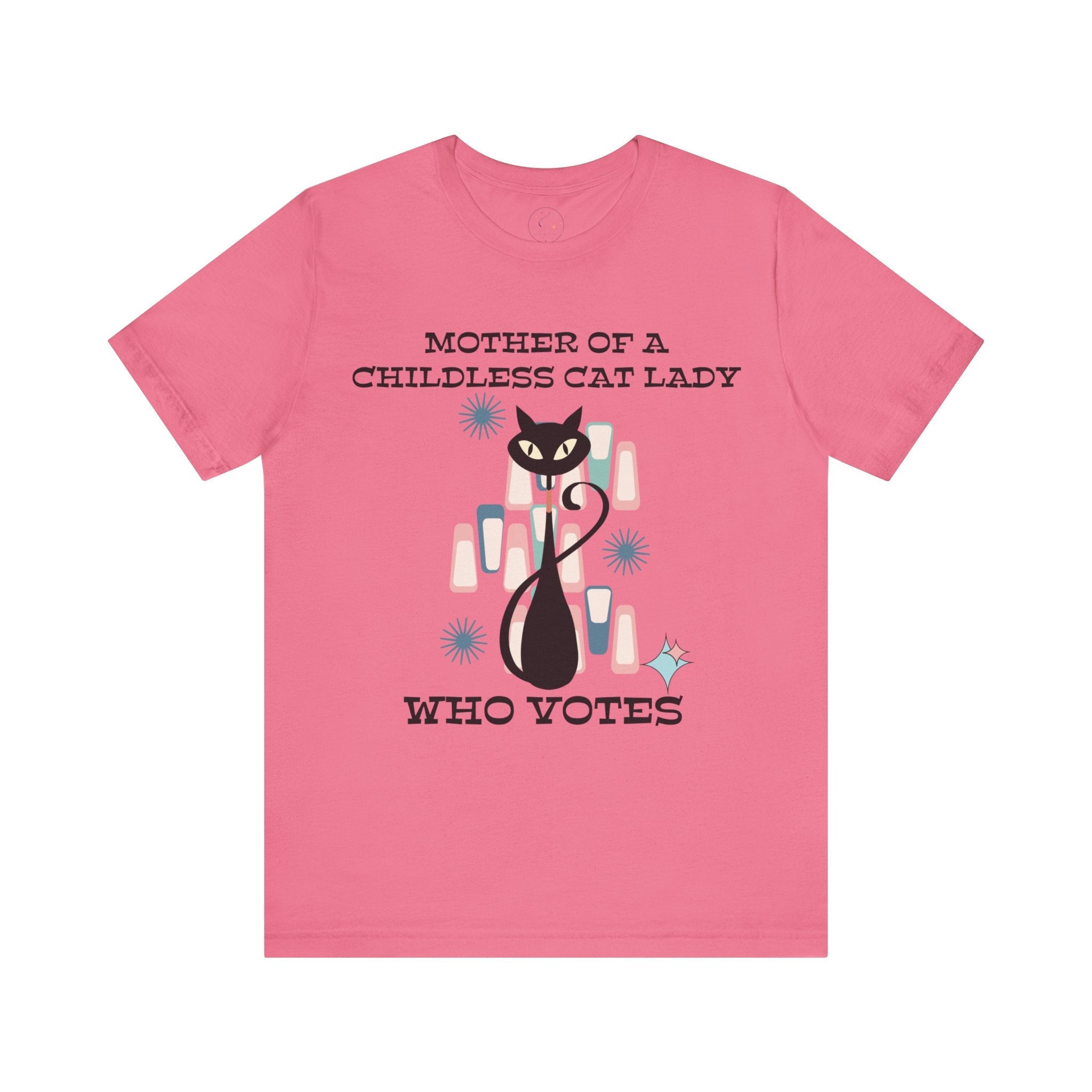 Kate McEnroe New York Mother Of A Childless Cat Lady Who Votes T - Shirt, Retro Atomic Kitschy Cat TeeT - Shirts27339274571039936500