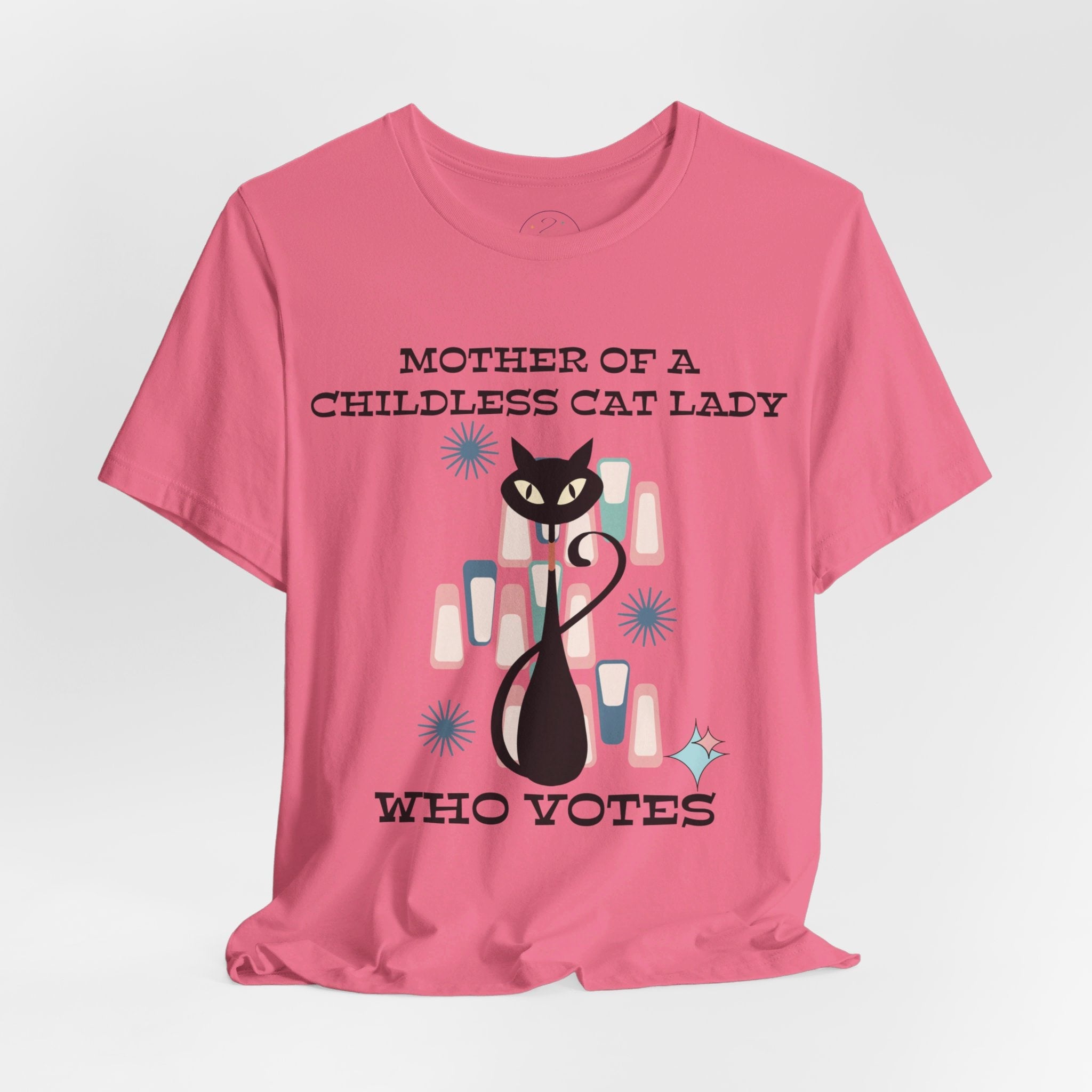 Kate McEnroe New York Mother Of A Childless Cat Lady Who Votes T - Shirt, Retro Atomic Kitschy Cat TeeT - Shirts27339274571039936500