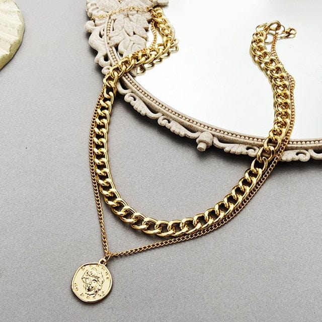 Kate McEnroe New York Multi-layer Chunky Chain Coin Pendant Necklace Necklaces CS5206201 219f7b7710k