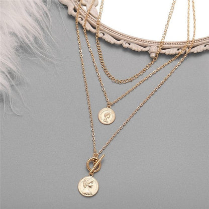 Kate McEnroe New York Multi-layer Chunky Chain Coin Pendant Necklace Necklaces CS52097 219f7b77104