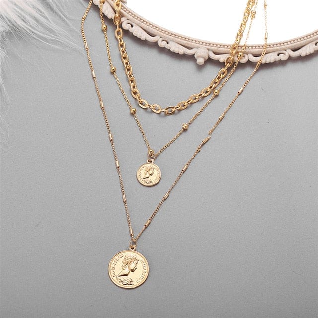 Kate McEnroe New York Multi-layer Chunky Chain Coin Pendant Necklace Necklaces CS52474 219f7b77102