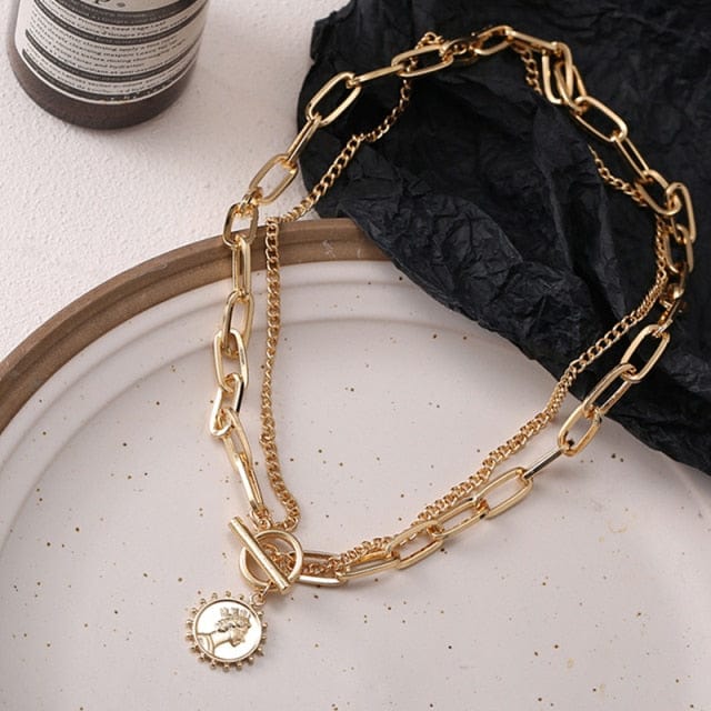 Kate McEnroe New York Multi-layer Chunky Chain Coin Pendant Necklace Necklaces CS5285401 219f7b7710c