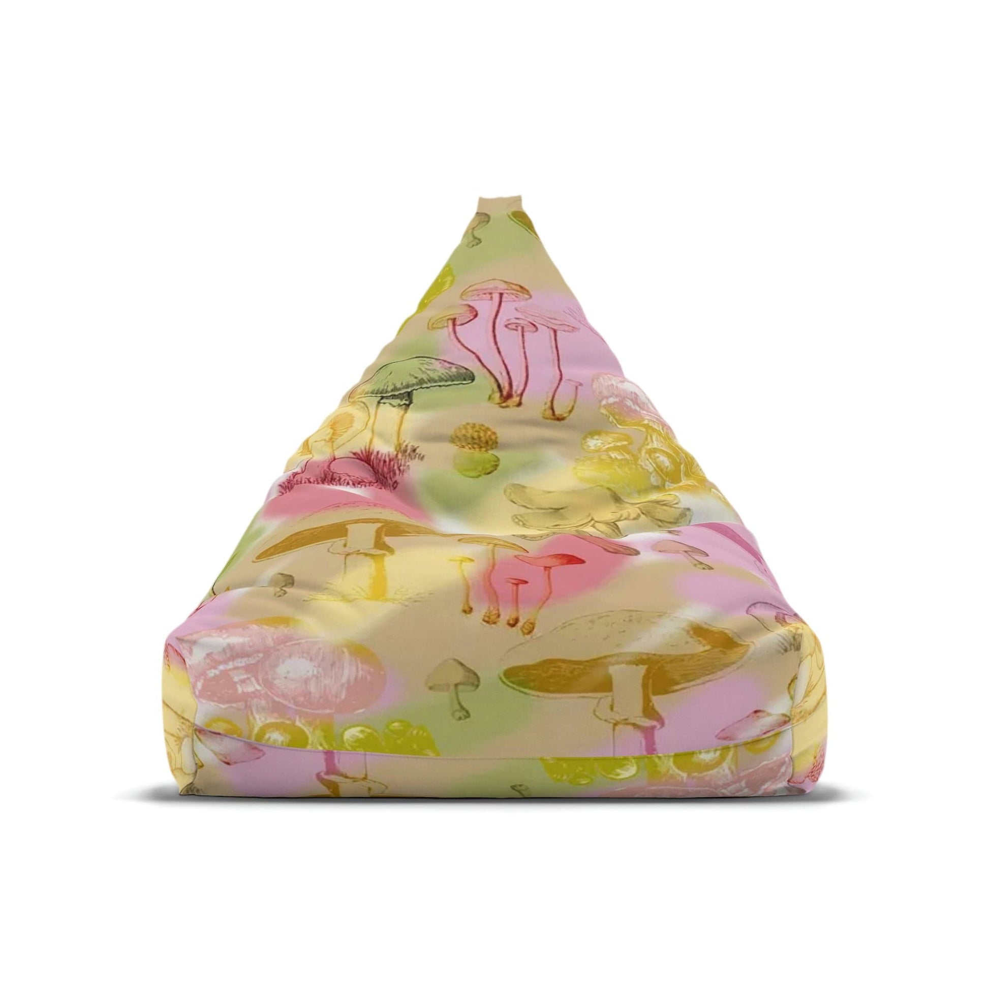 Kate McEnroe New York Mushroom in Pink and Yellow Bean Bag Chair Cover Bean Bag Chair Covers