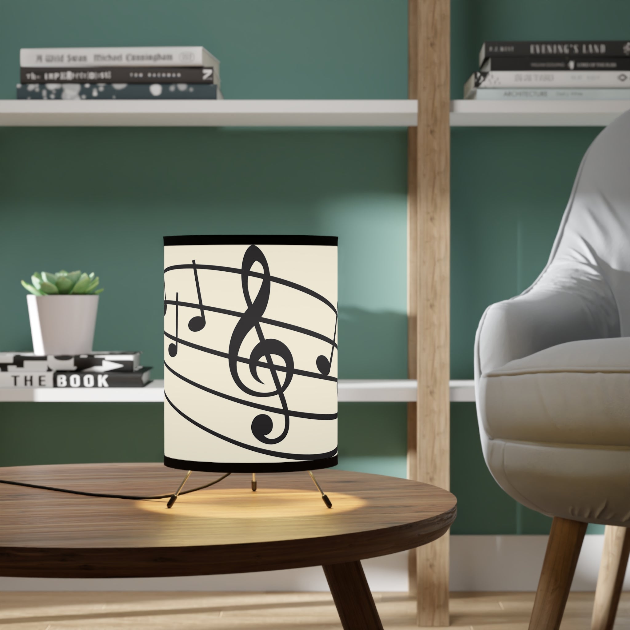 Kate McEnroe New York Music Notes Tripod Desk Lamp, Living Room, Bedroom Accent Lamp, Office Table LampLamps30027598584022704348