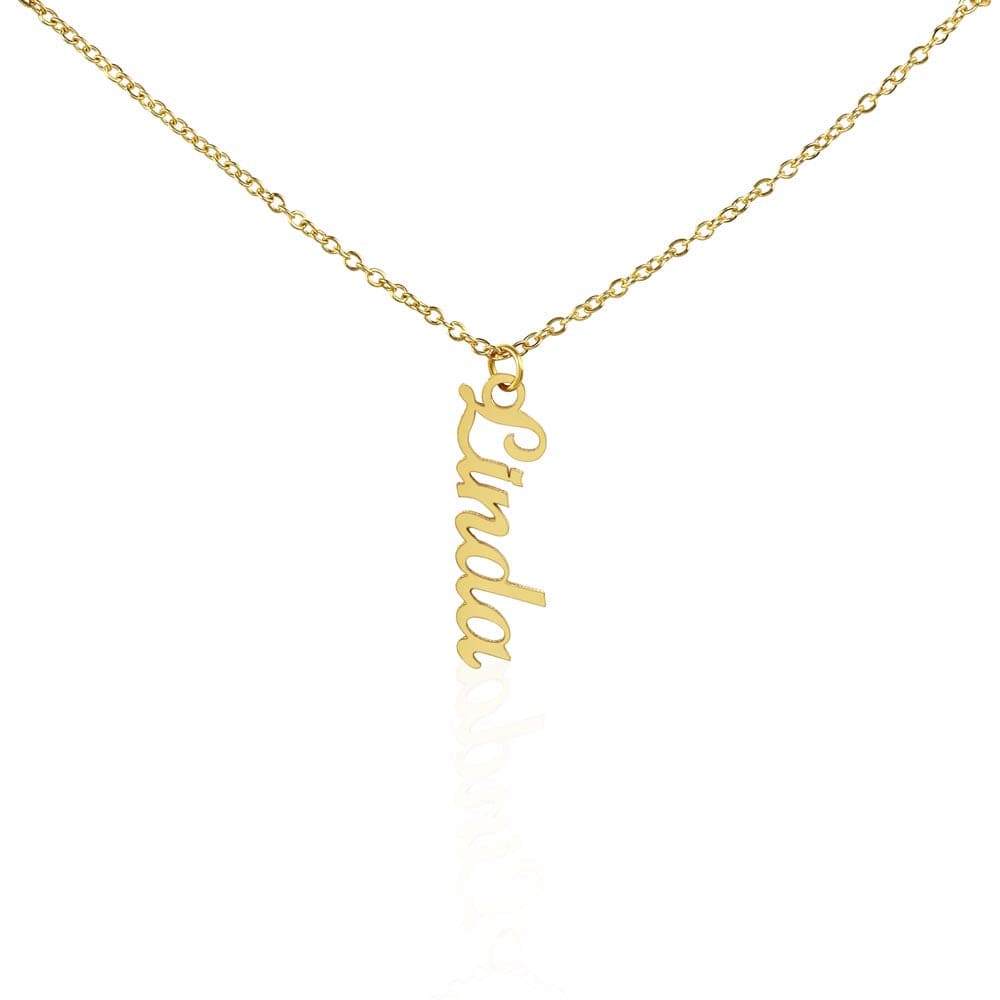 Kate McEnroe New York Name in a Twirl: Personalized Vertical Name Necklace Necklaces 18k Yellow Gold Finish / Standard Box SO-11016131