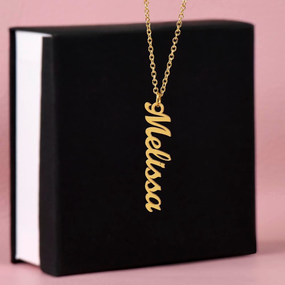 Kate McEnroe New York Name in a Twirl: Personalized Vertical Name Necklace Necklaces