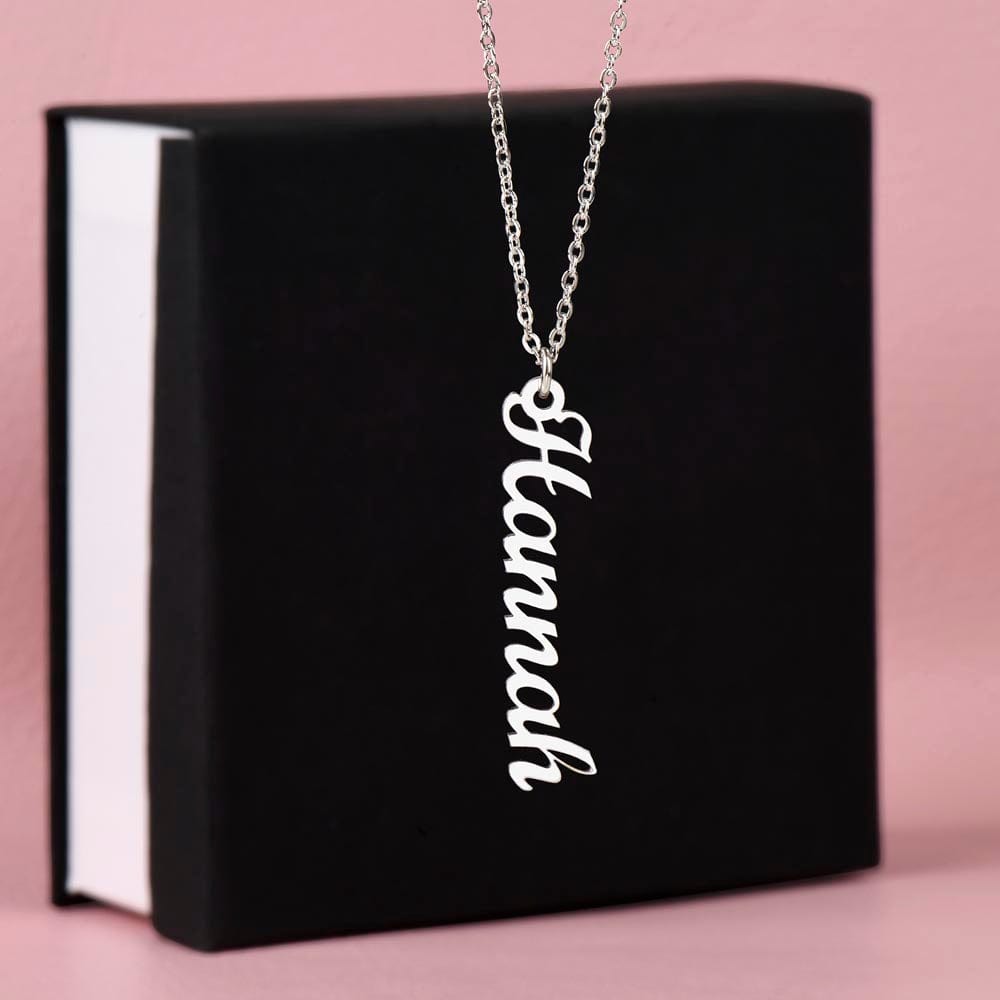 Kate McEnroe New York Name in a Twirl: Personalized Vertical Name Necklace Necklaces