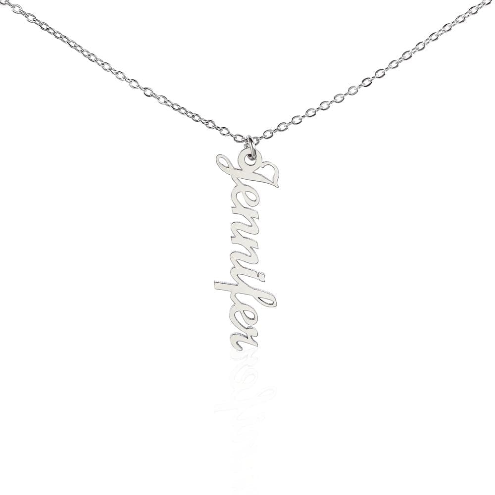 Kate McEnroe New York Name in a Twirl: Personalized Vertical Name Necklace Necklaces Polished Stainless Steel / Standard Box SO-11016129