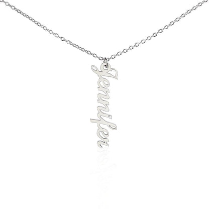 Kate McEnroe New York Name in a Twirl: Personalized Vertical Name Necklace Necklaces Polished Stainless Steel / Standard Box SO-11016129