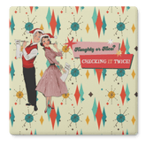 Kate McEnroe New York Naughty or Nice 1950s Christmas Mid Century Modern Soapstone Coaster SetCoasters7021