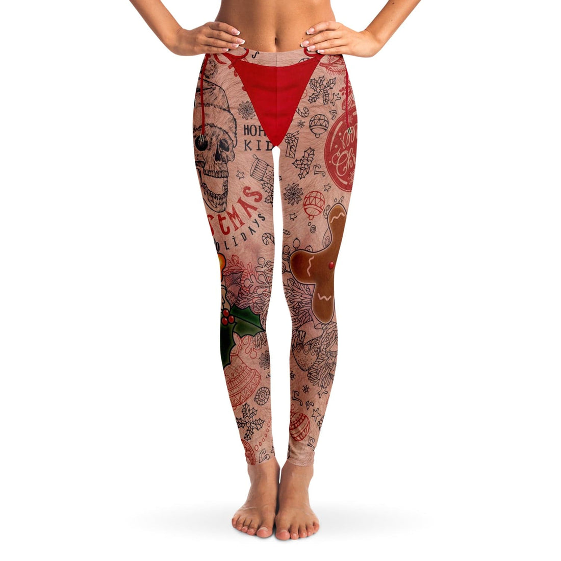 Kate McEnroe New York Naughty Santa Tattoo Leggings For WomenLeggingsSBLGS_D - QUB1P - XS
