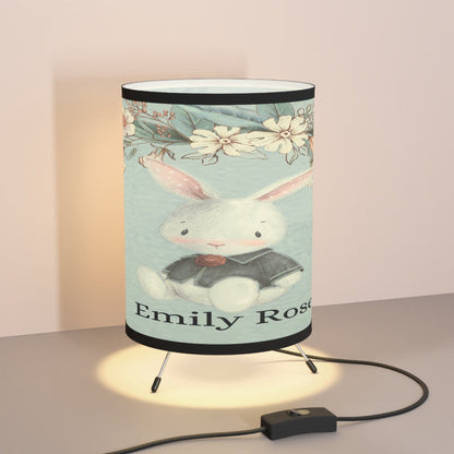 Kate McEnroe New York Nursery Lamp, Personalized Bunny Tripod Lamp for Little Girls Nursery DecorLamps33103170262115936920