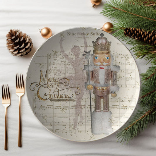 Kate McEnroe New York Nutcracker Christmas Plate, Vintage Style Holiday Dinnerware, Festive Dining Decor, Seasonal Table Setting, Collector's Dish, Xmas Gift Idea Plates
