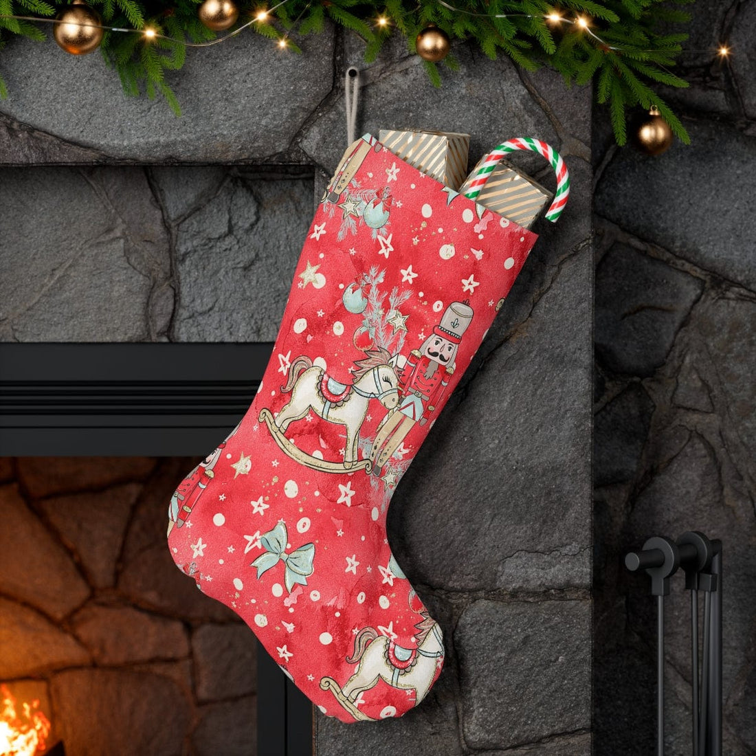 Kate McEnroe New York Nutcracker Santa Stocking Seasonal &amp; Holiday Decorations 13&quot; × 19.3&