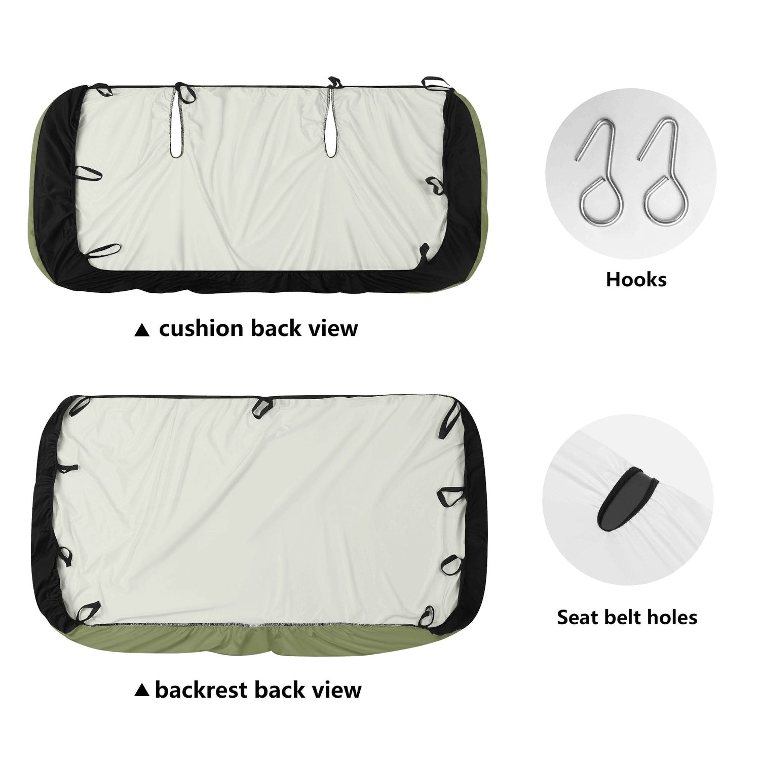 Kate McEnroe New York Olive Green Car Back Seat Cover, Auto Rear Seat ProtectorRear Car Seat CoversWJ2DZ9DW-1