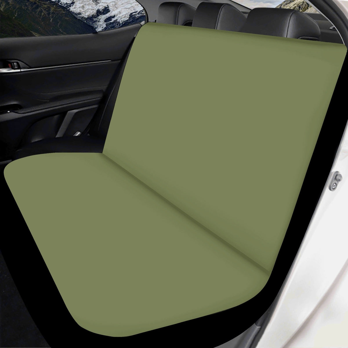 Kate McEnroe New York Olive Green Car Back Seat Cover, Auto Rear Seat ProtectorRear Car Seat CoversWJ2DZ9DW-1