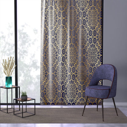Oriental Floral Sheer Window Curtain